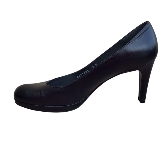 Stuart Weitzman Platswoon Black Leather Pumps - Picture 8 of 15